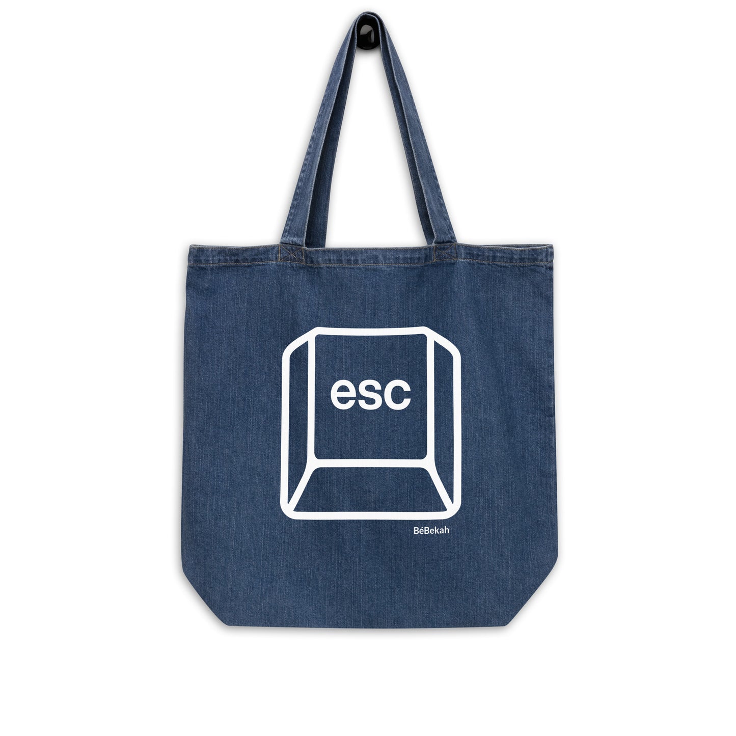 Organic denim tote bag